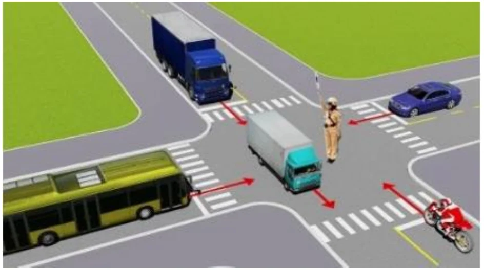 Câu 24 — Thi thử sát hạch hạng D1E - Đề 01