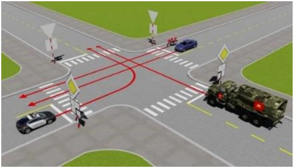 Câu 33 — Thi thử sát hạch hạng D1E - Đề 01