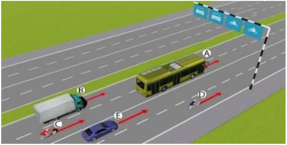 Câu 20 — Thi thử sát hạch hạng D1E - Đề 01